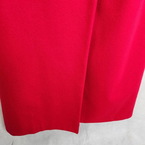 Vintage Outbrook Red Wool Coat Jacket Long Double Breasted Size 12 - Picture 6 of 13